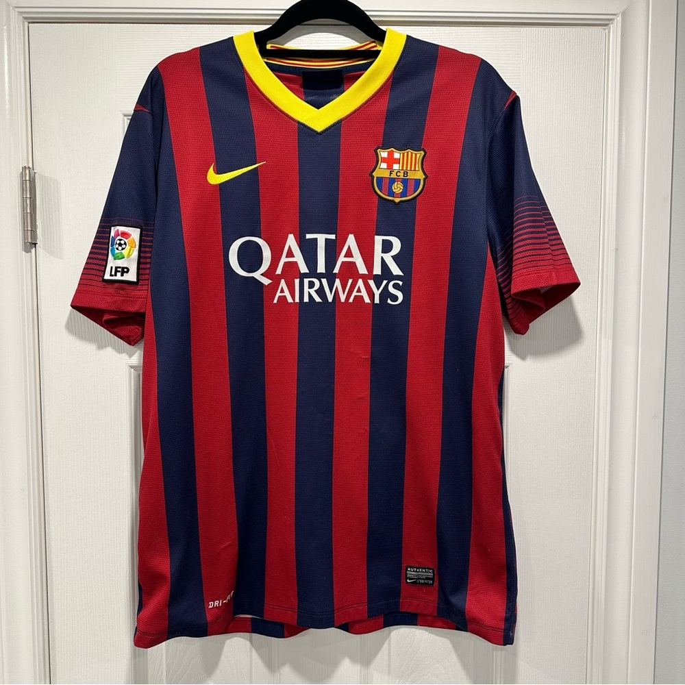 Barcelona 2013/2014 Home Jersey, Large, Neymar 11, Authentic, Soccer, Football